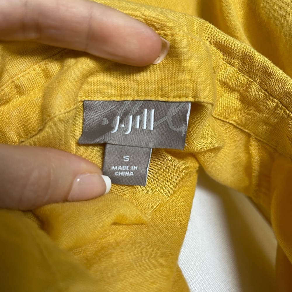 J. Jill linen blend sleeveless button down tunic top - Picture 5 of 6